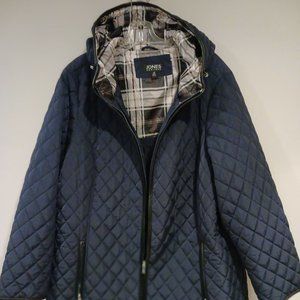 Jones NY- Navy quilted jacket. Size 2x-Never Worn